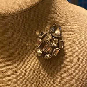 Vintage Rhinestone Silver Tone Stick pin